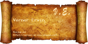 Verner Ervin névjegykártya