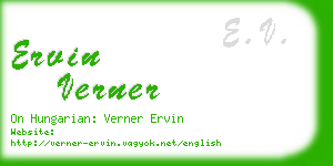 ervin verner business card